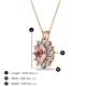 3 - Hazel 7x5 mm Oval Cut Morganite and Round Diamond Double Bail Halo Pendant Necklace 