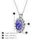 3 - Hazel 8x6 mm Oval Cut Tanzanite and Round Diamond Double Bail Halo Pendant Necklace 