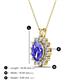 3 - Hazel 8x6 mm Oval Cut Tanzanite and Round Diamond Double Bail Halo Pendant Necklace 