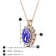 3 - Hazel 8x6 mm Oval Cut Tanzanite and Round Diamond Double Bail Halo Pendant Necklace 