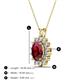 3 - Hazel 8x6 mm Oval Cut Ruby and Round Diamond Double Bail Halo Pendant Necklace 