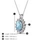 2 - Hazel 8x6 mm Oval Cut Aquamarine and Round Diamond Double Bail Halo Pendant Necklace 