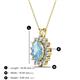 3 - Hazel 8x6 mm Oval Cut Aquamarine and Round Diamond Double Bail Halo Pendant Necklace 