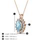 3 - Hazel 8x6 mm Oval Cut Aquamarine and Round Diamond Double Bail Halo Pendant Necklace 
