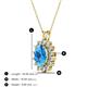 3 - Hazel 8x6 mm Oval Cut Blue Topaz and Round Diamond Double Bail Halo Pendant Necklace 
