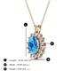 3 - Hazel 8x6 mm Oval Cut Blue Topaz and Round Diamond Double Bail Halo Pendant Necklace 