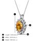 3 - Hazel 8x6 mm Oval Cut Citrine and Round Diamond Double Bail Halo Pendant Necklace 