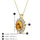 3 - Hazel 8x6 mm Oval Cut Citrine and Round Diamond Double Bail Halo Pendant Necklace 