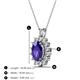 3 - Hazel 8x6 mm Oval Cut Iolite and Round Diamond Double Bail Halo Pendant Necklace 
