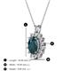3 - Hazel 8x6 mm Oval Cut London Blue Topaz and Round Diamond Double Bail Halo Pendant Necklace 