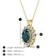3 - Hazel 8x6 mm Oval Cut London Blue Topaz and Round Diamond Double Bail Halo Pendant Necklace 