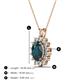 3 - Hazel 8x6 mm Oval Cut London Blue Topaz and Round Diamond Double Bail Halo Pendant Necklace 