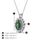 3 - Hazel 8x6 mm Oval Cut Lab Created Alexandrite and Round Diamond Double Bail Halo Pendant Necklace 