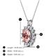 3 - Hazel 8x6 mm Oval Cut Morganite and Round Diamond Double Bail Halo Pendant Necklace 