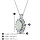 3 - Hazel 8x6 mm Oval Cut Opal and Round Diamond Double Bail Halo Pendant Necklace 