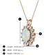 3 - Hazel 8x6 mm Oval Cut Opal and Round Diamond Double Bail Halo Pendant Necklace 