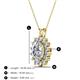 3 - Hazel 8x6 mm Oval Cut and Round Diamond Double Bail Halo Pendant Necklace 