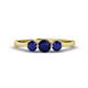 1 - Shirley 5.00 mm Round Blue Sapphire Three Stone Engagement Ring 