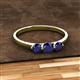 2 - Shirley 5.00 mm Round Blue Sapphire Three Stone Engagement Ring 