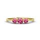 1 - Shirley 5.00 mm Round Pink Tourmaline Three Stone Engagement Ring 