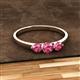 2 - Shirley 5.00 mm Round Pink Tourmaline Three Stone Engagement Ring 