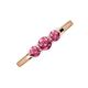 3 - Shirley 5.00 mm Round Pink Tourmaline Three Stone Engagement Ring 