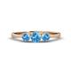 1 - Shirley 5.00 mm Round Blue Topaz Three Stone Engagement Ring 