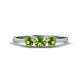 1 - Shirley 5.00 mm Round Peridot Three Stone Engagement Ring 