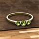 2 - Shirley 5.00 mm Round Peridot Three Stone Engagement Ring 