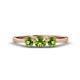 1 - Shirley 5.00 mm Round Peridot Three Stone Engagement Ring 