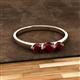 2 - Shirley 5.00 mm Round Red Garnet Three Stone Engagement Ring 