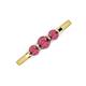 3 - Shirley 5.00 mm Round Rhodolite Garnet Three Stone Engagement Ring 