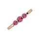 3 - Shirley 5.00 mm Round Rhodolite Garnet Three Stone Engagement Ring 