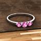2 - Shirley 5.00 mm Round Pink Sapphire Three Stone Engagement Ring 