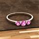 2 - Shirley 5.00 mm Round Pink Sapphire Three Stone Engagement Ring 