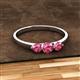 2 - Shirley 5.00 mm Round Pink Tourmaline Three Stone Engagement Ring 