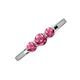 3 - Shirley 5.00 mm Round Pink Tourmaline Three Stone Engagement Ring 