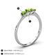 4 - Shirley 5.00 mm Round Peridot Three Stone Engagement Ring 