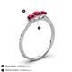 4 - Shirley 5.00 mm Round Ruby Three Stone Engagement Ring 