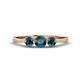 1 - Shirley 5.00 mm Round Blue Diamond Three Stone Engagement Ring 