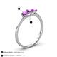 4 - Shirley 5.00 mm Round Amethyst Three Stone Engagement Ring 