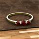 2 - Shirley 5.00 mm Round Red Garnet Three Stone Engagement Ring 