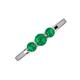 3 - Shirley 5.00 mm Round Emerald Three Stone Engagement Ring 