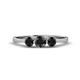 1 - Shirley 5.00 mm Round Black Diamond Three Stone Engagement Ring 