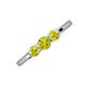 3 - Shirley 5.00 mm Round Yellow Diamond Three Stone Engagement Ring 