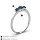 4 - Shirley 5.00 mm Round London Blue Topaz Three Stone Engagement Ring 