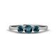 1 - Shirley 5.00 mm Round Blue Diamond Three Stone Engagement Ring 