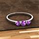 2 - Shirley 5.00 mm Round Amethyst Three Stone Engagement Ring 