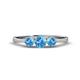 1 - Shirley 5.00 mm Round Blue Topaz Three Stone Engagement Ring 