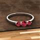 2 - Shirley 5.00 mm Round Ruby Three Stone Engagement Ring 